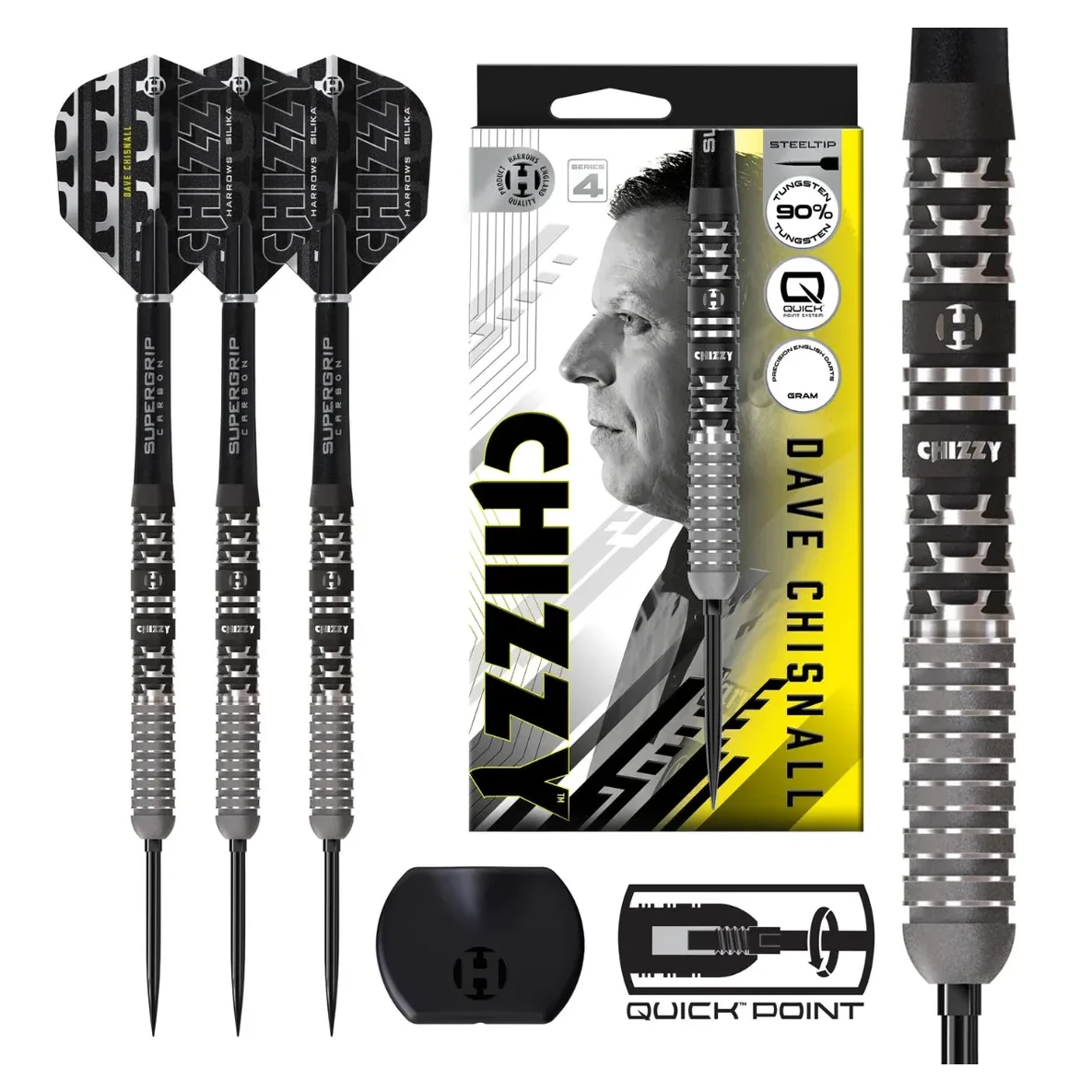 Harrows Chizzy Series 4 | Quick Point | 90% Tungsten Steel Tip Darts - Sherwood Sport
