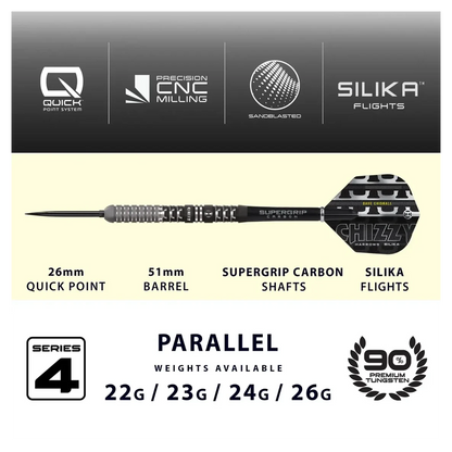 Harrows Chizzy Series 4 | Quick Point | 90% Tungsten Steel Tip Darts - Sherwood Sport