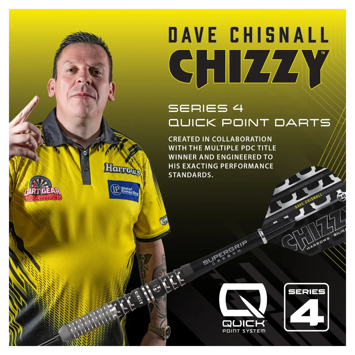 Harrows Chizzy Series 4 | Quick Point | 90% Tungsten Steel Tip Darts - Sherwood Sport