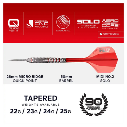 Harrows Damon Heta Geo 90% Tungsten Steel Tip Darts
