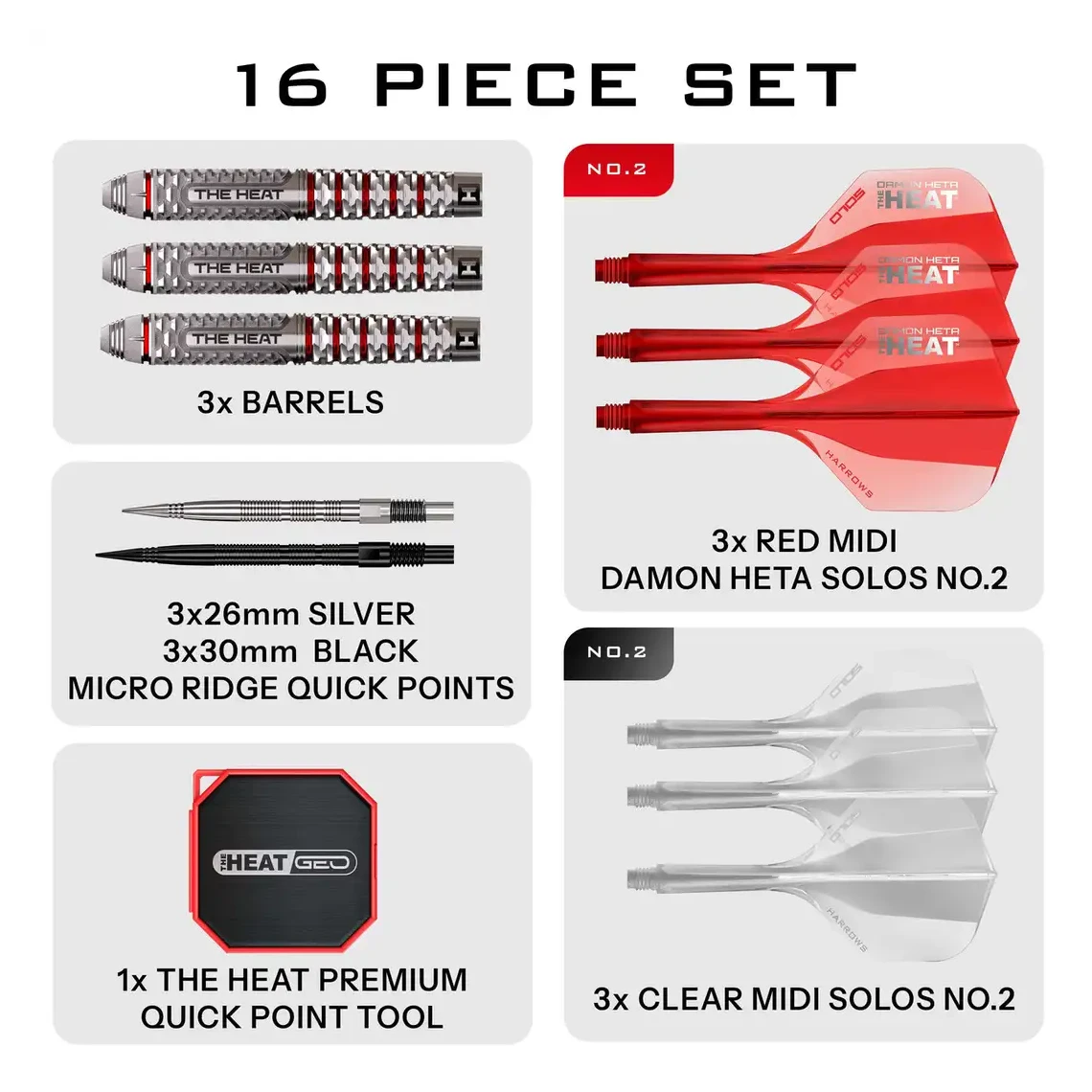 Harrows Damon Heta Geo 90% Tungsten Steel Tip Darts