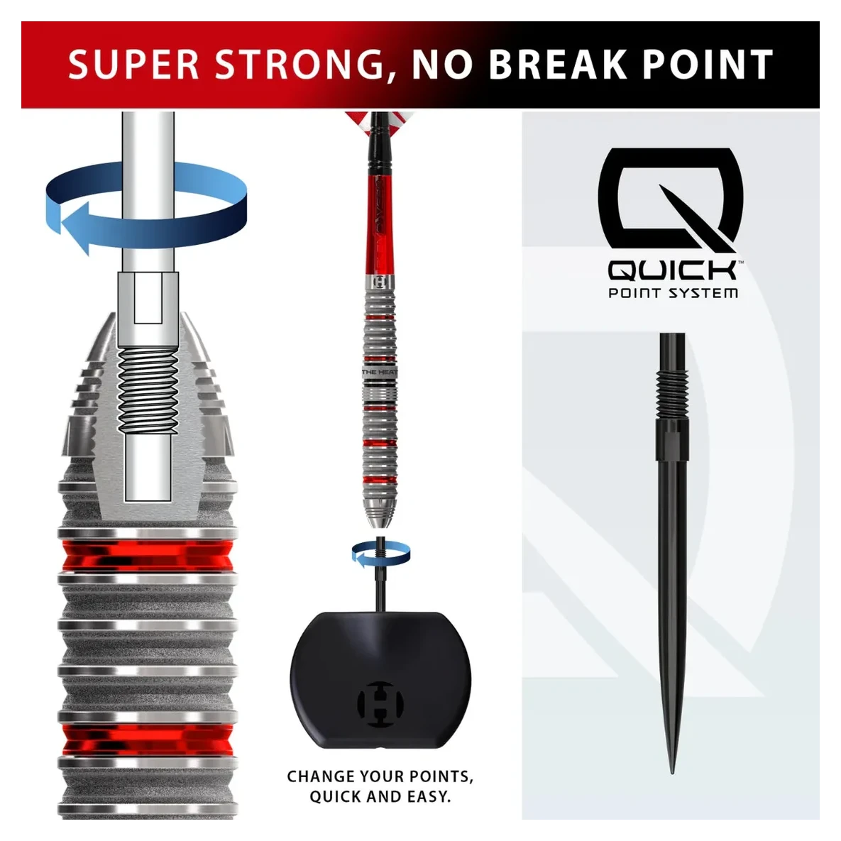 Harrows Damon Heta Series 4 Quick Point 90% Tungsten Steel Tip Darts - Sherwood Sport