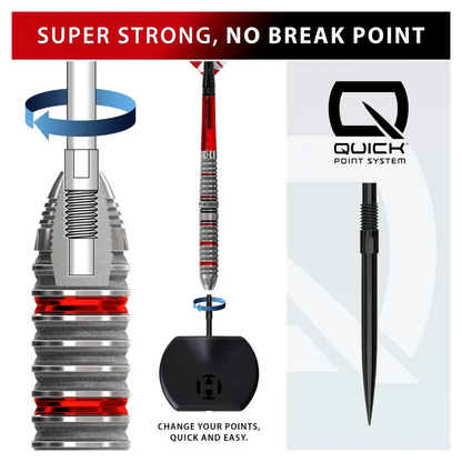 Harrows Damon Heta Series 4 Quick Point 90% Tungsten Steel Tip Darts - Sherwood Sport