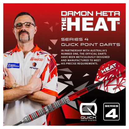 Harrows Damon Heta Series 4 Quick Point 90% Tungsten Steel Tip Darts - Sherwood Sport