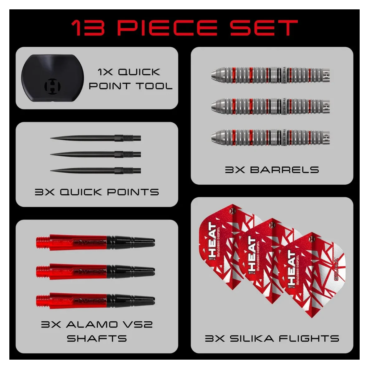Harrows Damon Heta Series 4 Quick Point 90% Tungsten Steel Tip Darts - Sherwood Sport
