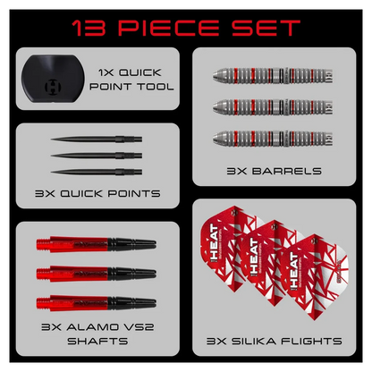 Harrows Damon Heta Series 4 Quick Point 90% Tungsten Steel Tip Darts - Sherwood Sport
