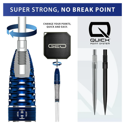 Harrows Geo 03 Bomb Quick Point 90% Tungsten Steel Tip Darts - Sherwood Sport