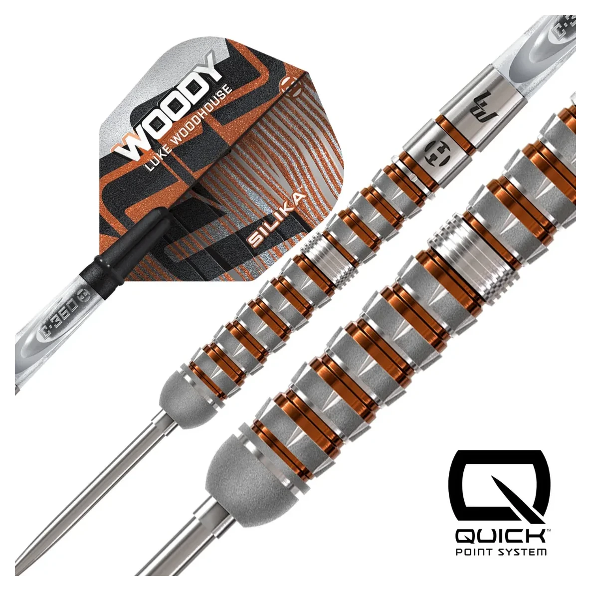 Harrows Luke Woodhouse Series 3 Quick Point 90% Tungsten Steel Tip Darts - Sherwood Sport