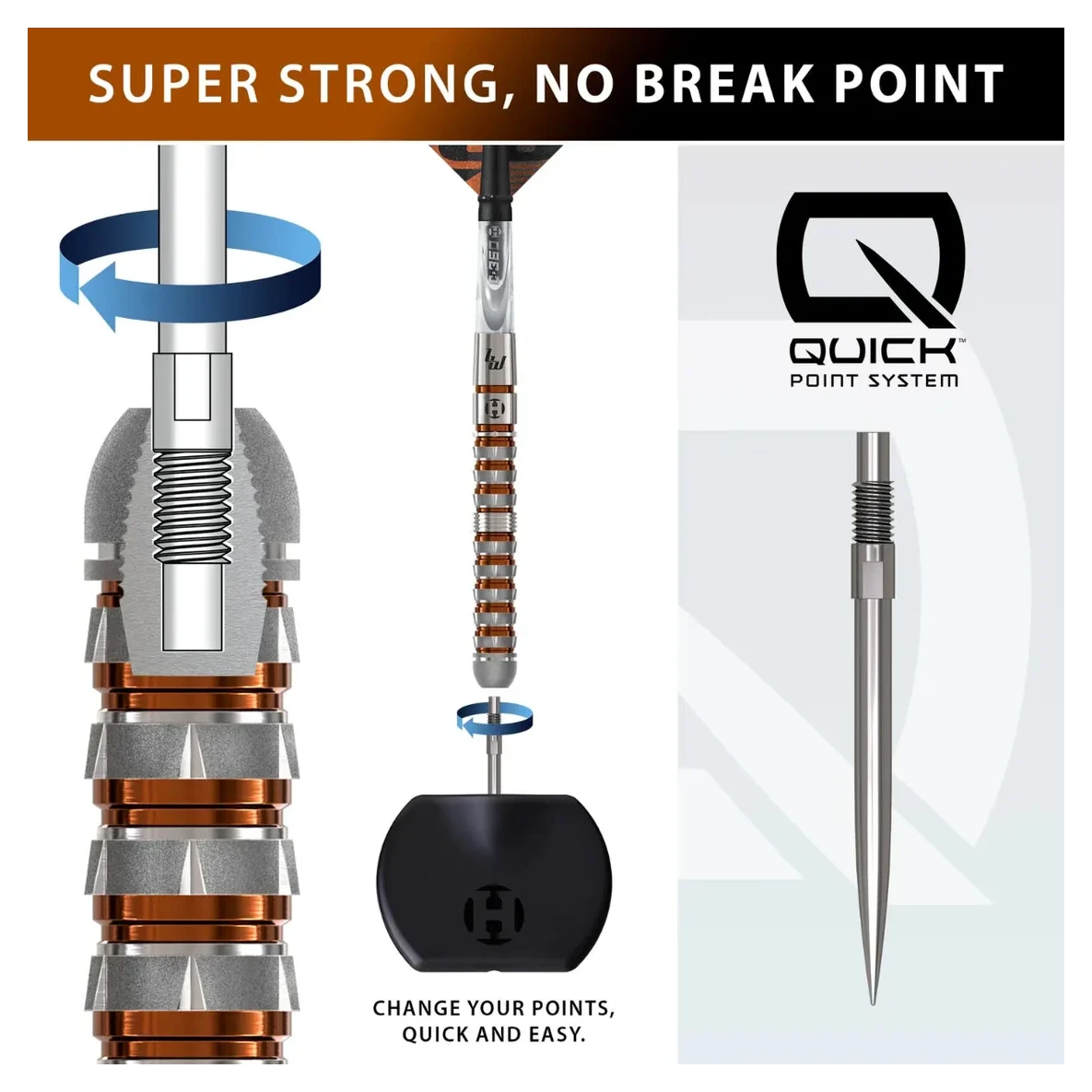 Harrows Luke Woodhouse Series 3 Quick Point 90% Tungsten Steel Tip Darts - Sherwood Sport