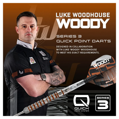 Harrows Luke Woodhouse Series 3 Quick Point 90% Tungsten Steel Tip Darts - Sherwood Sport