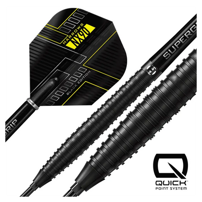 Harrows NX90 | Black Edition Tapered | Quick Point | 90% Tungsten Steel Tip Darts