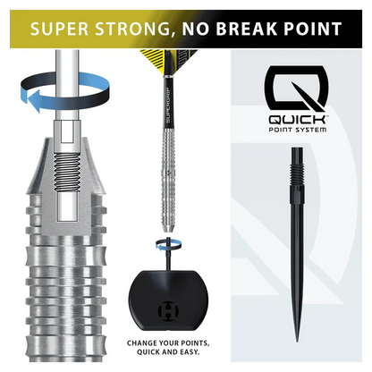 Harrows NX90 | Parallel | Quick Point | 90% Tungsten Steel Tip Darts