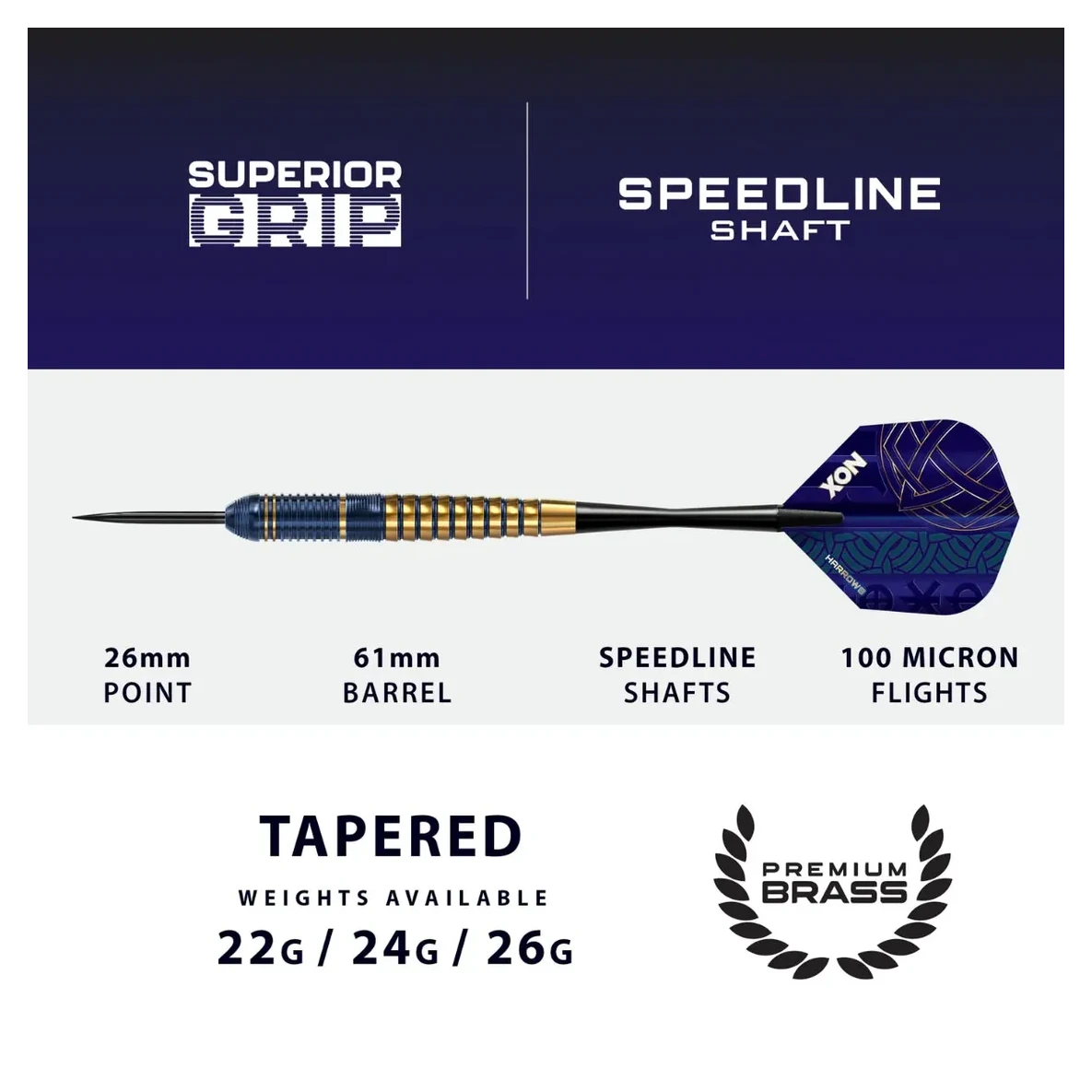 Harrows Nox Premium Brass Steel Tip Darts - Sherwood Sport