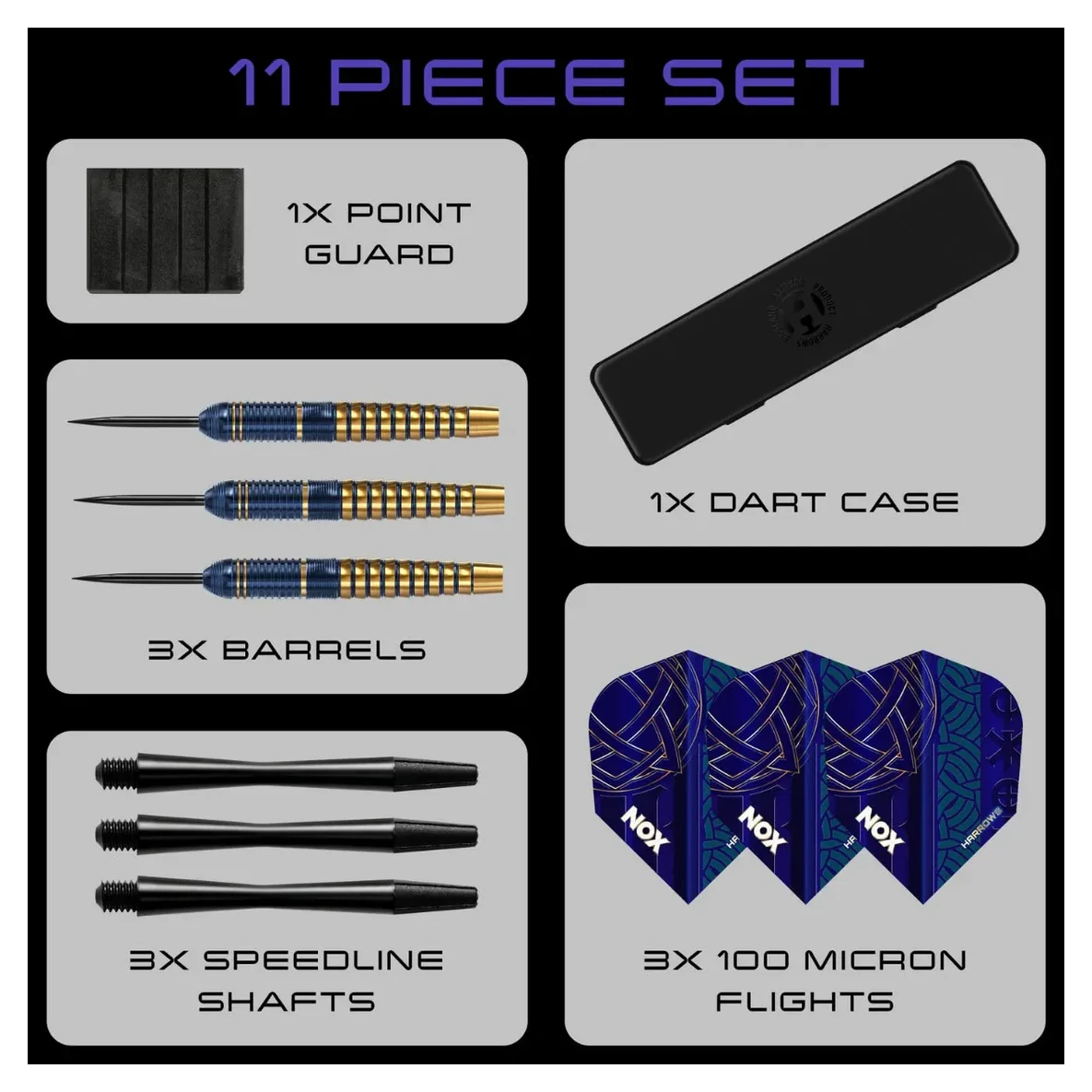 Harrows Nox Premium Brass Steel Tip Darts - Sherwood Sport