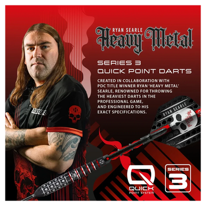 Harrows Ryan Searle Series 3 Quick Point 90% Tungsten Steel Tip Darts - Sherwood Sport