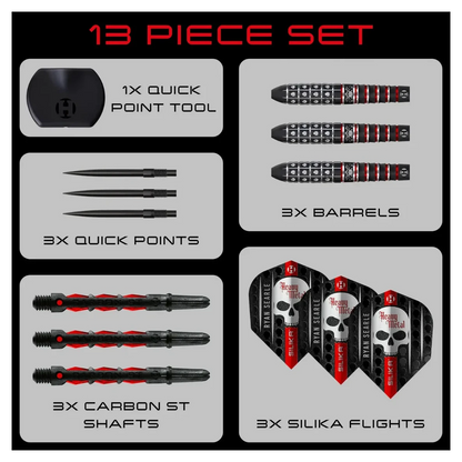 Harrows Ryan Searle Series 3 Quick Point 90% Tungsten Steel Tip Darts - Sherwood Sport