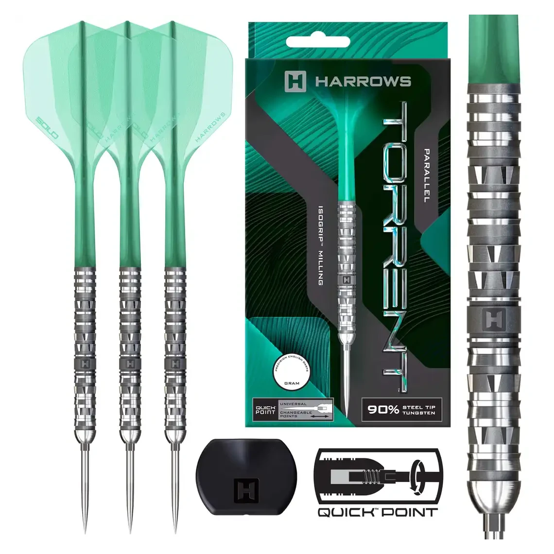 Harrows Torrent Parallel 90% Tungsten Steel Tip Darts