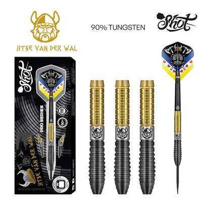 Shot Pro Series Jitse van der Wal Steel Tip Dart Set - 90% Tungsten Barrels