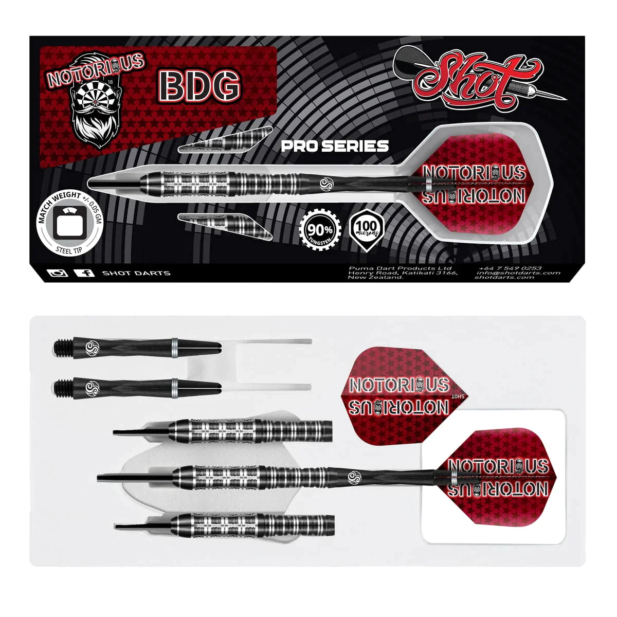 Shot Pro Series Notorious BDG 24g Steel Tip Darts