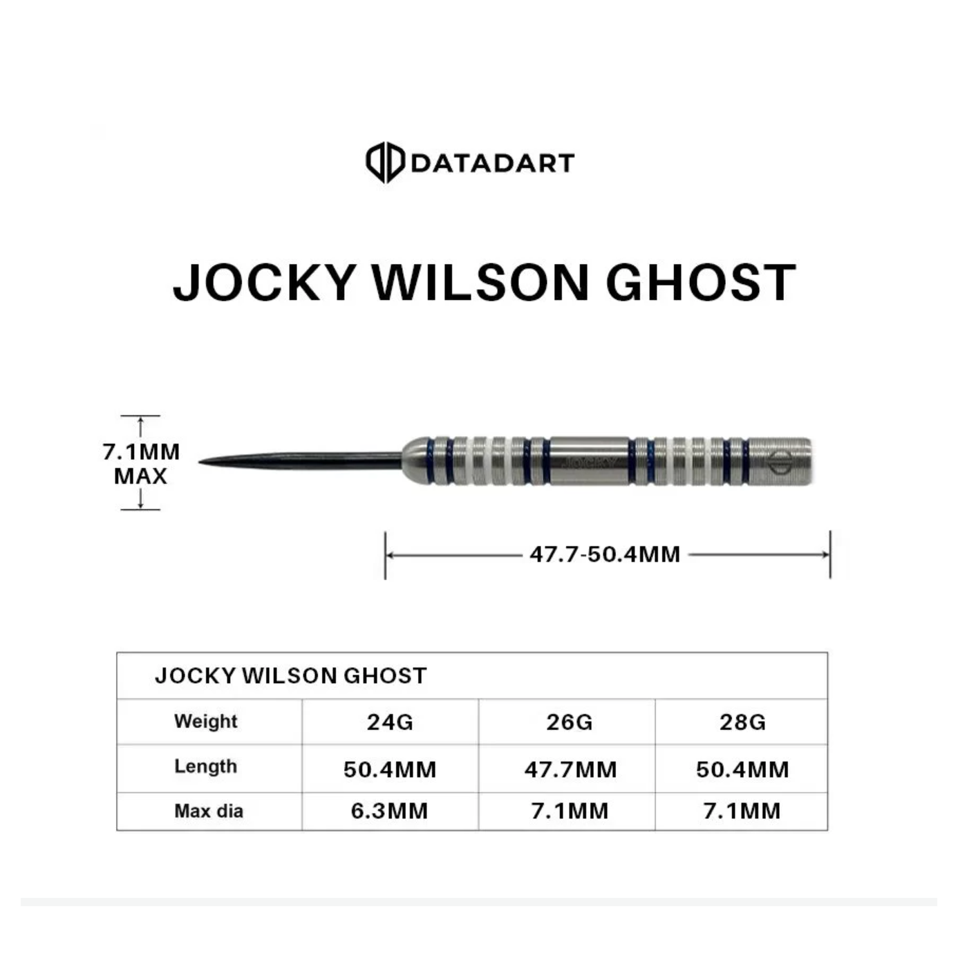 Jocky Wilson Ghost Darts Specifications