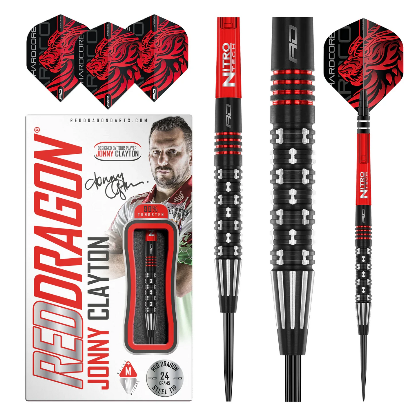 Red Dragon Jonny Clayton Premier League SE 90% Tungsten Steel Tip Darts