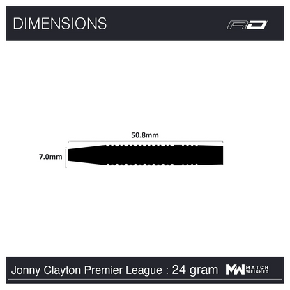 Red Dragon Jonny Clayton Premier League SE 90% Tungsten Steel Tip Darts