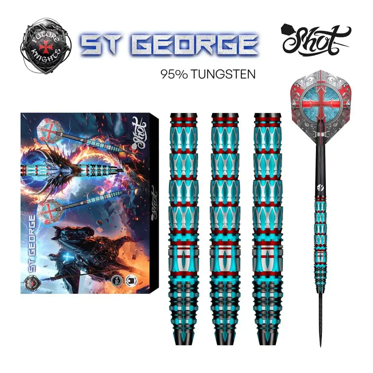 Shot Future Knights St George 95% Tungsten Steel Tip Darts