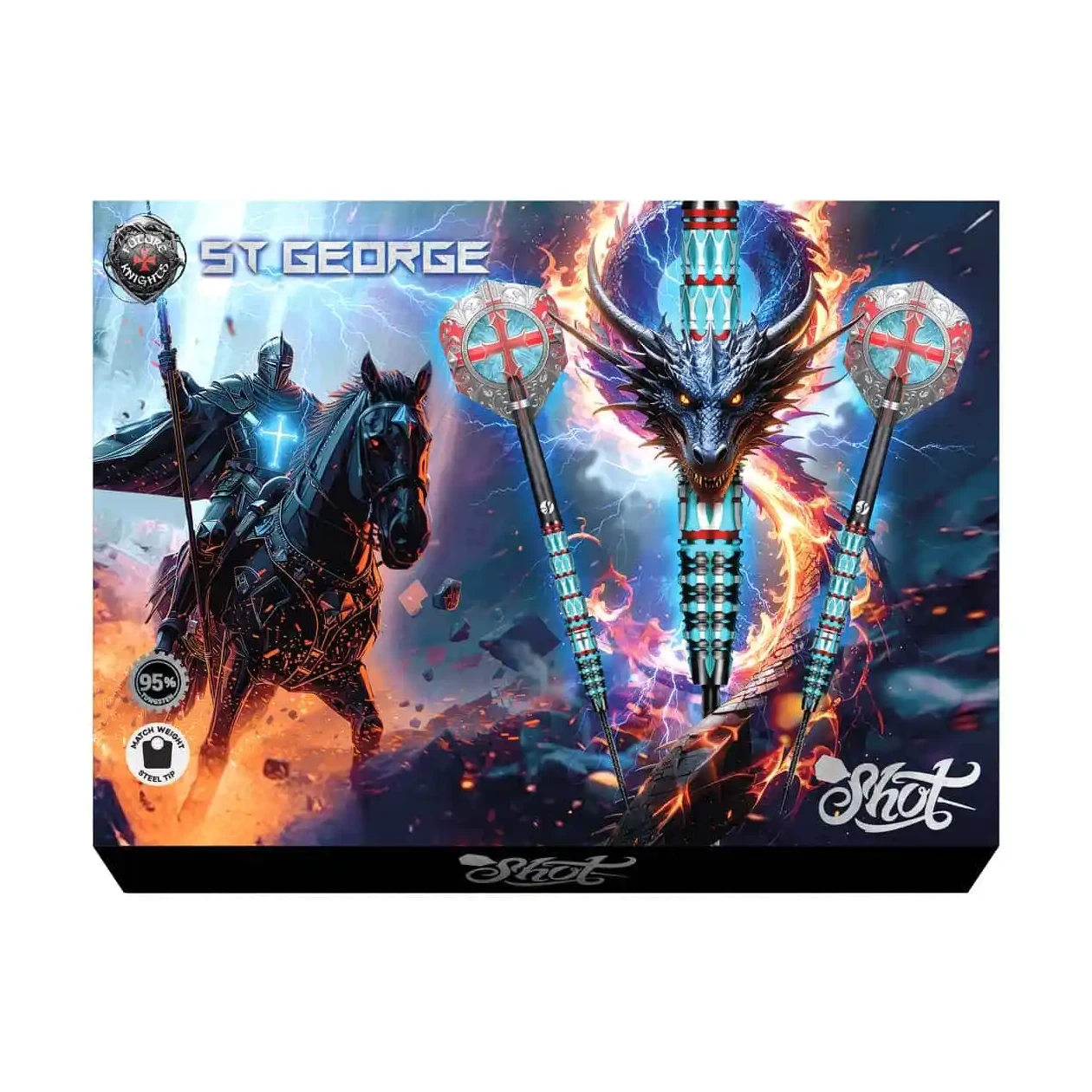 Shot Future Knights St George 95% Tungsten Steel Tip Darts