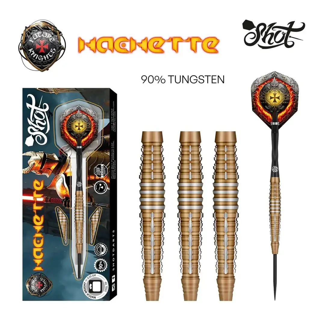 Shot Future Knights Hachette Steel Tip Dart Set 