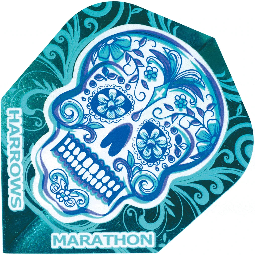 Harrows Marathon Blue Skull Dart Flights