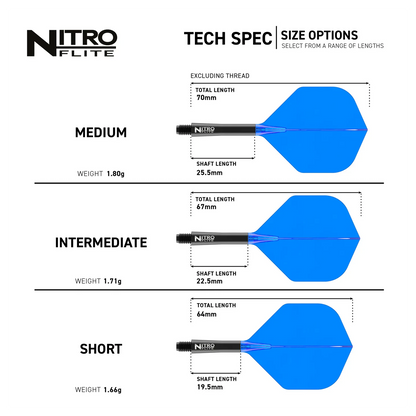 Red Dragon Nitro Flite - Integrated Flight & Shaft Black & Blue Specs