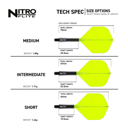 Red Dragon Nitro Flite - Integrated Flight & Shaft Black & Yellow Specs