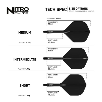 Red Dragon Nitro Flite - Integrated Flight & Shaft Black & Black Med #2 Specs