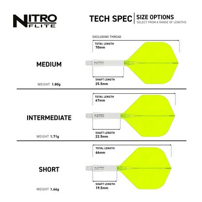Red Dragon Nitro Flite - Integrated Flight & Shaft White & Yellow Specs