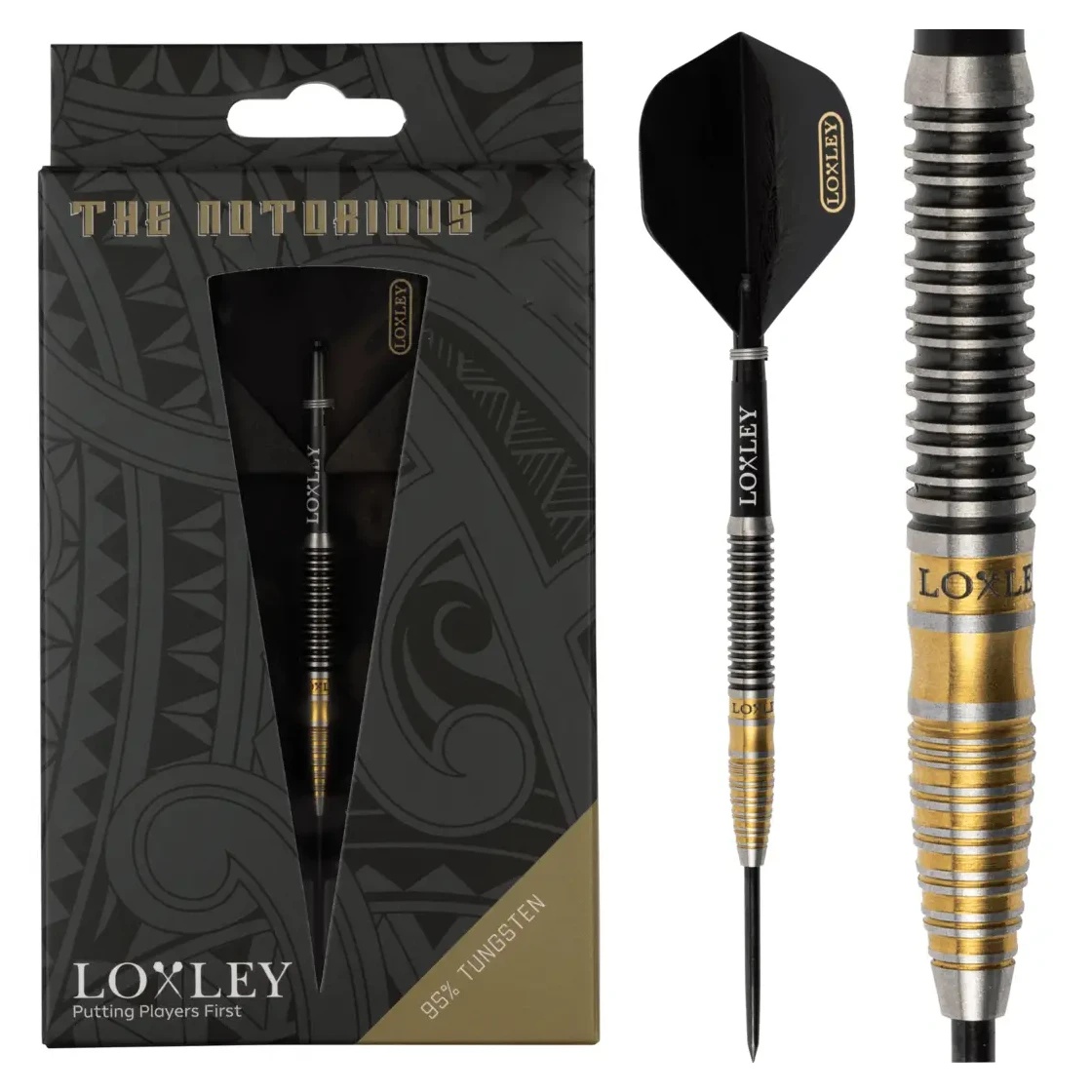 Loxley Notorious 95% Tungsten Steel Tip Darts full set