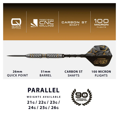 Harrows Opus | Quick Point | 90% Tungsten Steel Tip Dart