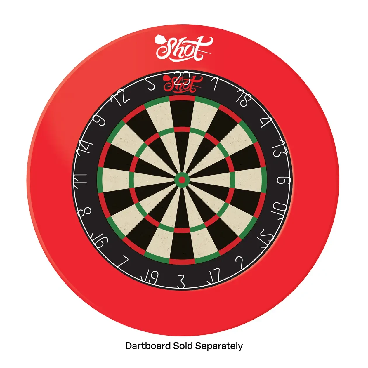 Shot One Piece Dartboard Surround - Red 