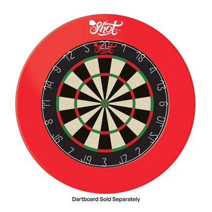 Shot One Piece Dartboard Surround - Red 