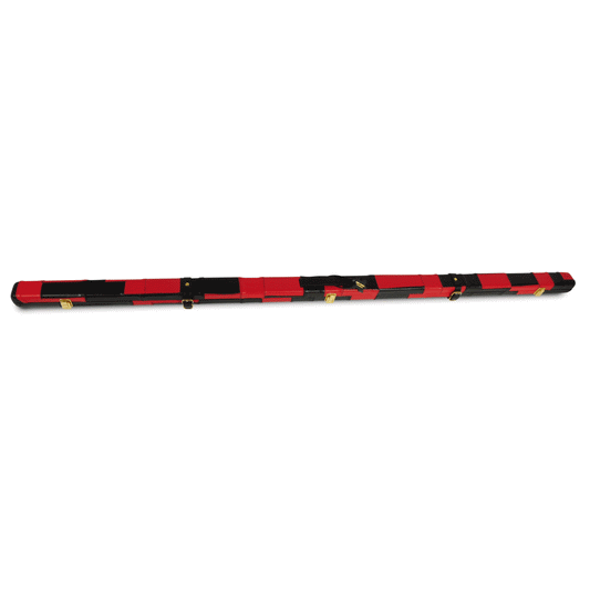 Peradon Thin Black and Red Pattern Leather Snooker Cue Case for 1 Piece Cues