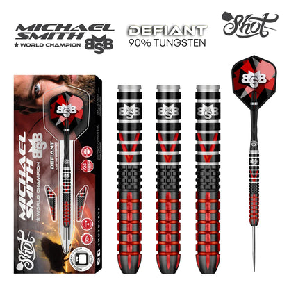Shot Michael Smith Defiant 24g 90% Tungsten Steel Tip Darts