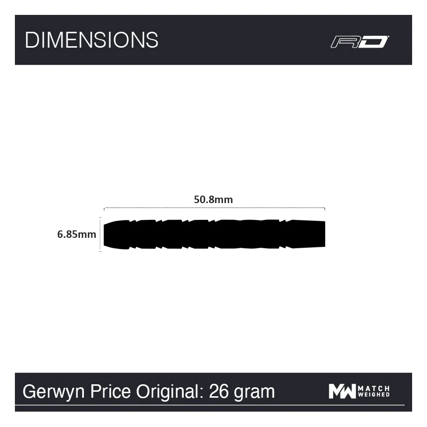 Red Dragon Gerwyn Price Blue Originals 90% Tungsten Steel Tip Darts