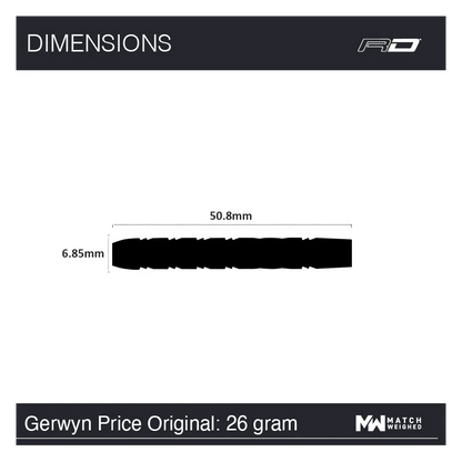 Red Dragon Gerwyn Price Blue Originals 90% Tungsten Steel Tip Darts