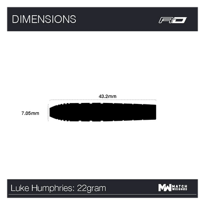 Red Dragon Luke Humphries TX1 90% Tungsten Steel Tip Darts