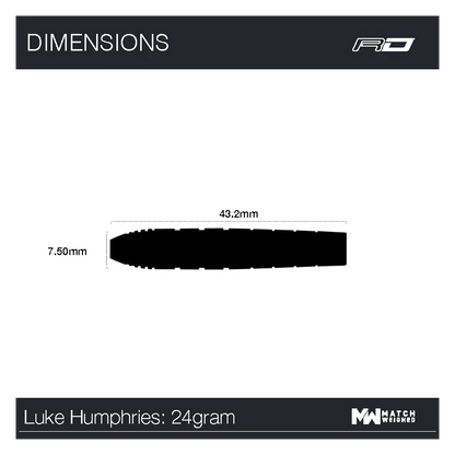 Red Dragon Luke Humphries TX1 90% Tungsten Steel Tip Darts