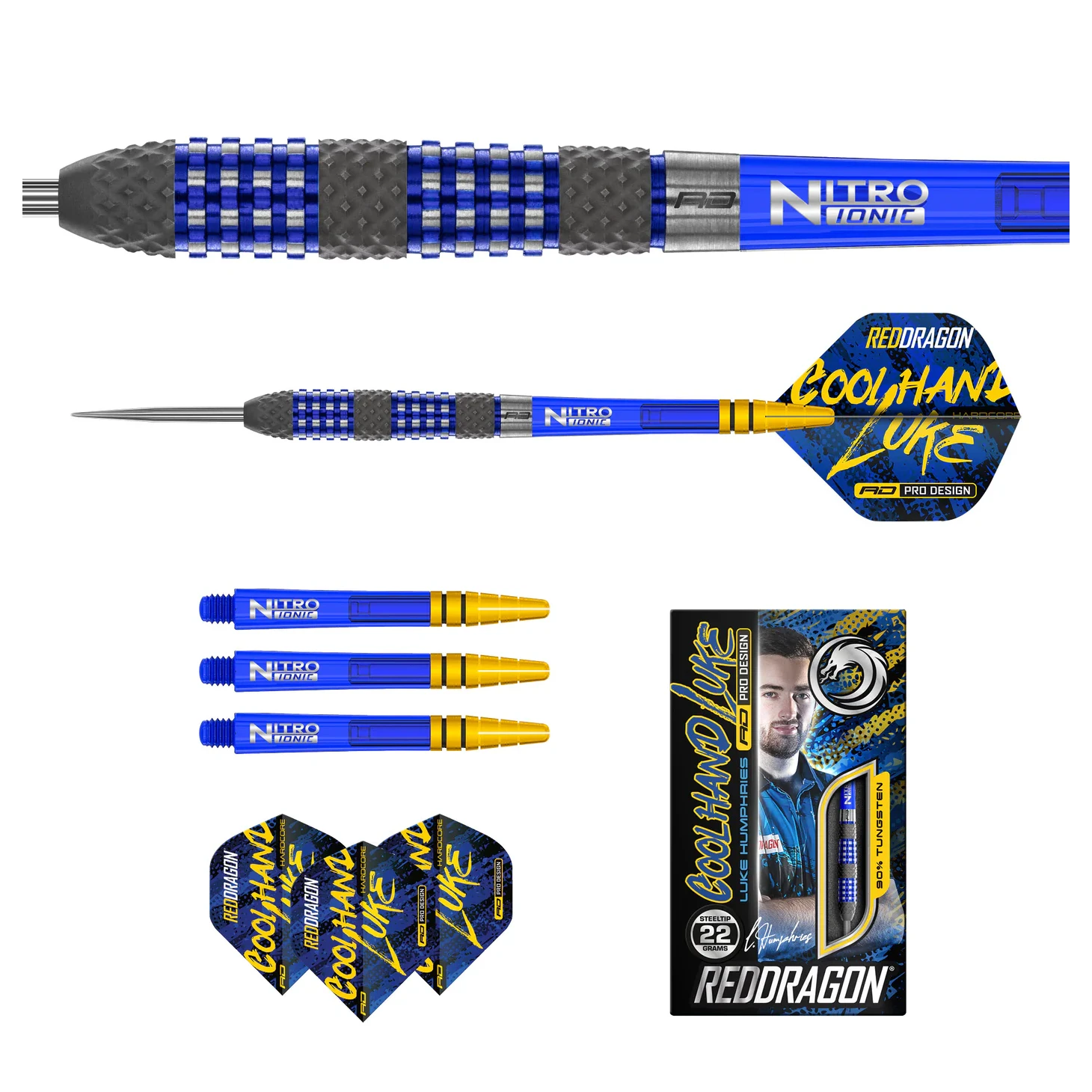 Red Dragon Luke Humphries TX2 Atomised 90% Tungsten Steel Tip Darts