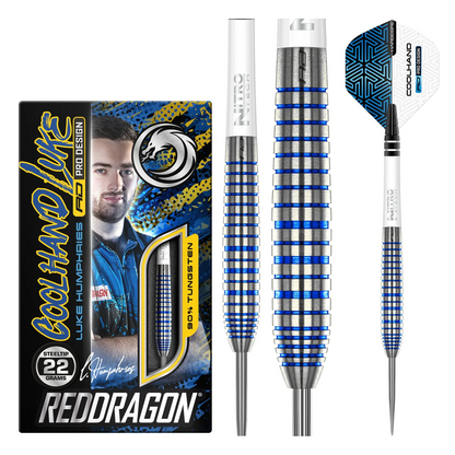 Red Dragon Luke Humphries - TX3 Cool Blue SE 90% Tungsten Steel Tip Darts 