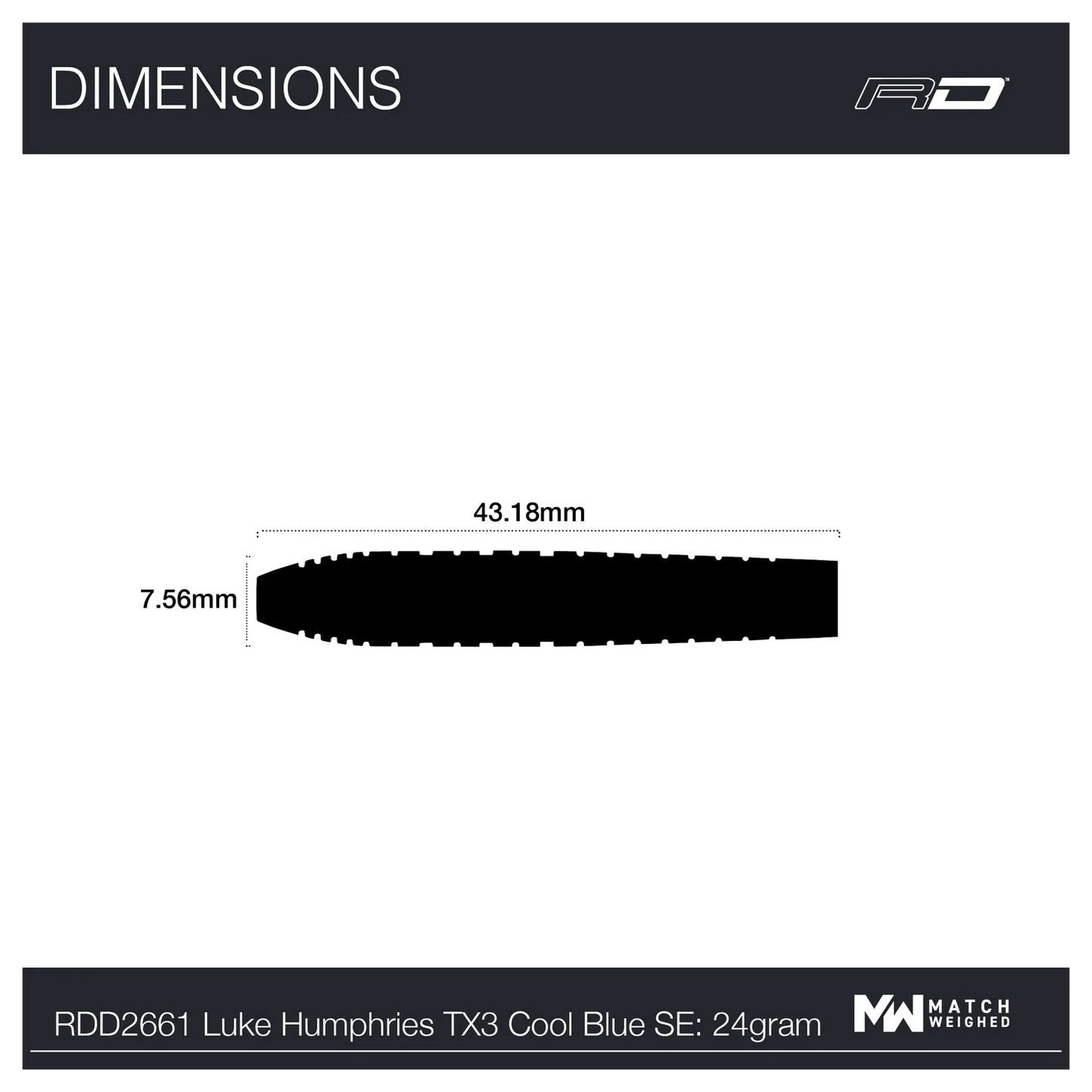 Red Dragon Luke Humphries - TX3 Cool Blue SE 90% Tungsten Steel Tip Darts 