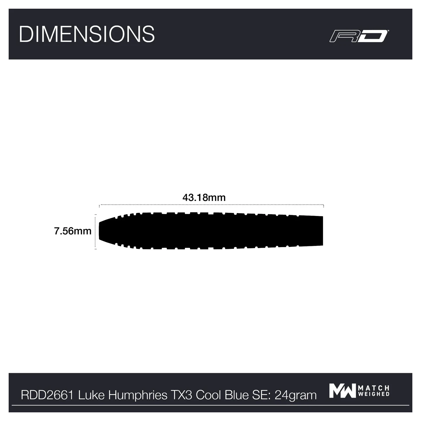 Red Dragon Luke Humphries - TX3 Cool Blue SE 90% Tungsten Steel Tip Darts 