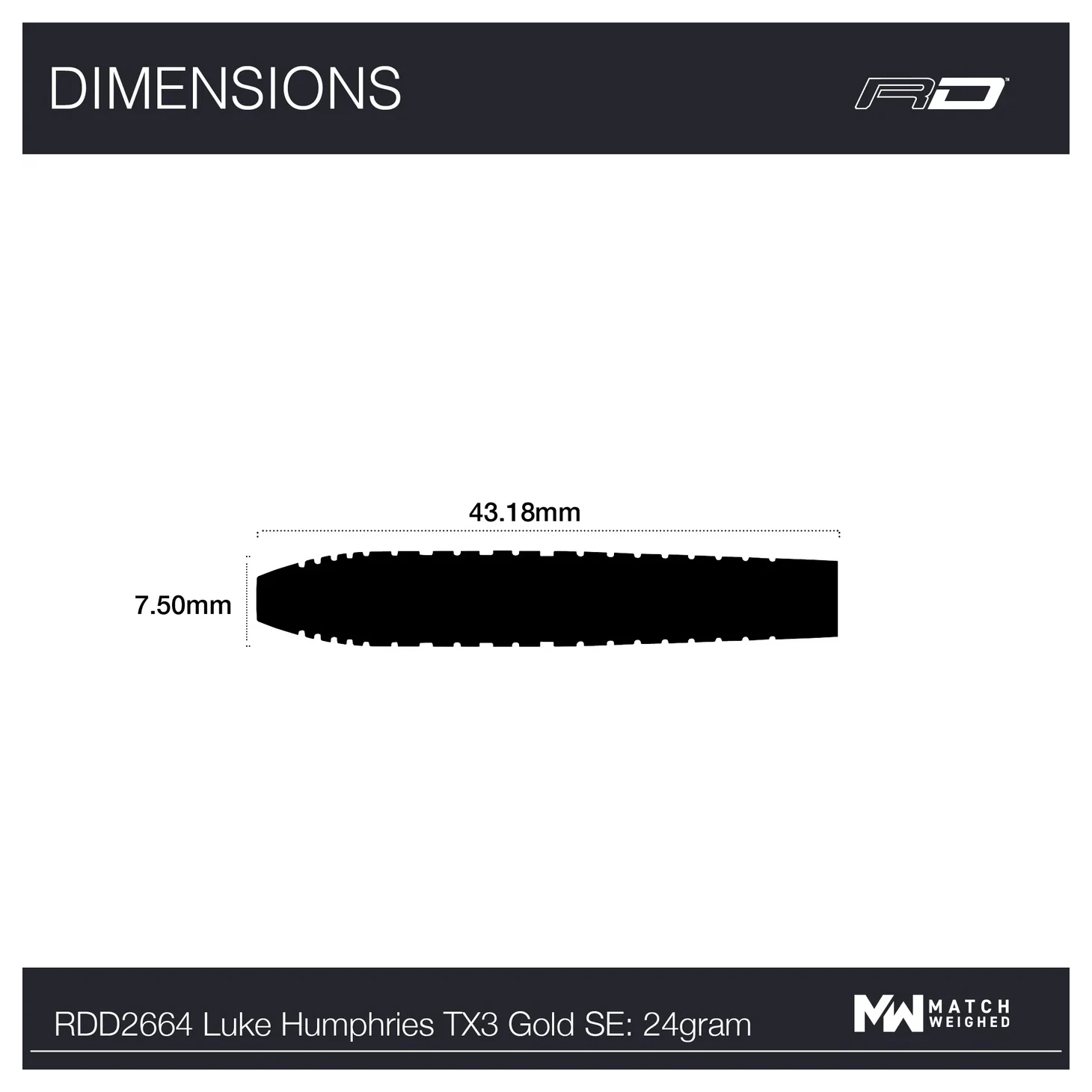 Luke Humphries TX3 Gold Darts 24g specs