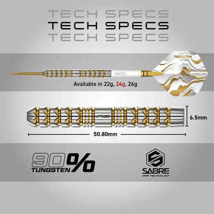 Red Dragon Paradym Parallel Gold & Silver 90% Tungsten Darts